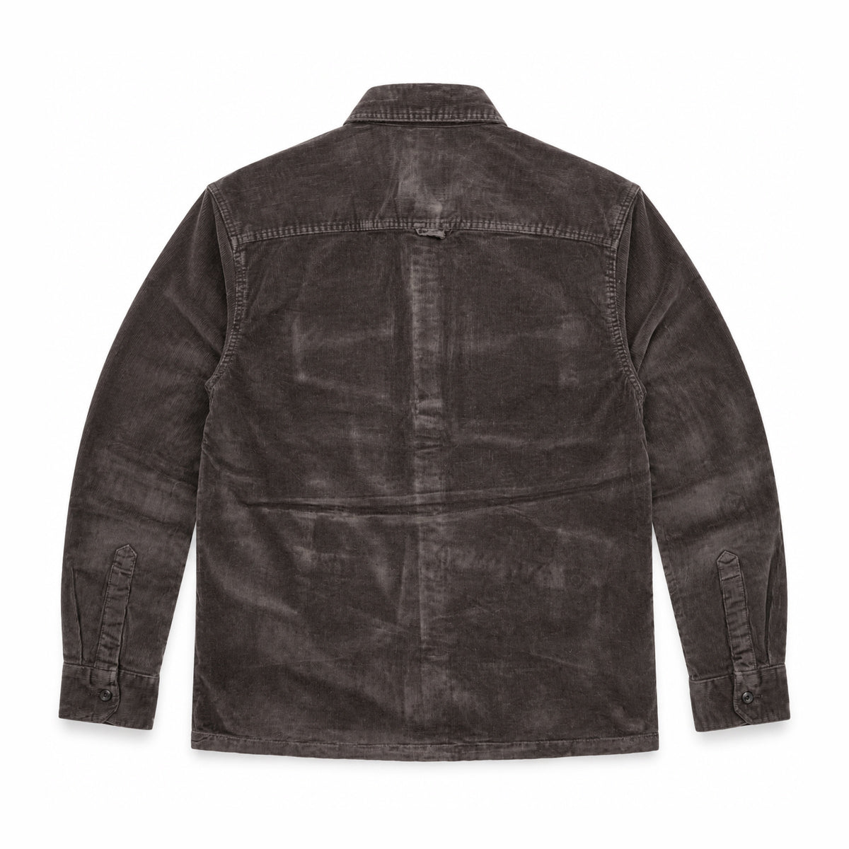 Garment Works dark brown corduroy shirt back view flat lay