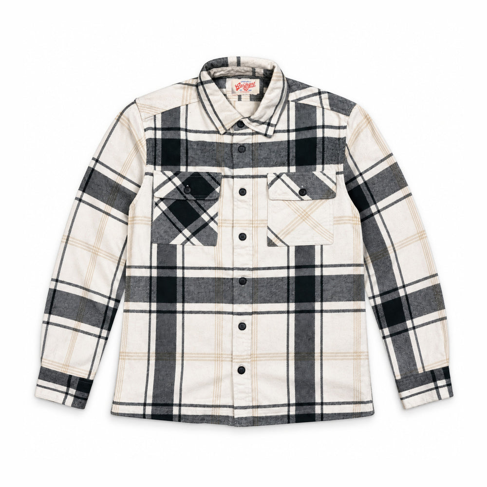 Esco Cream and Green Two Pocket Overshirt