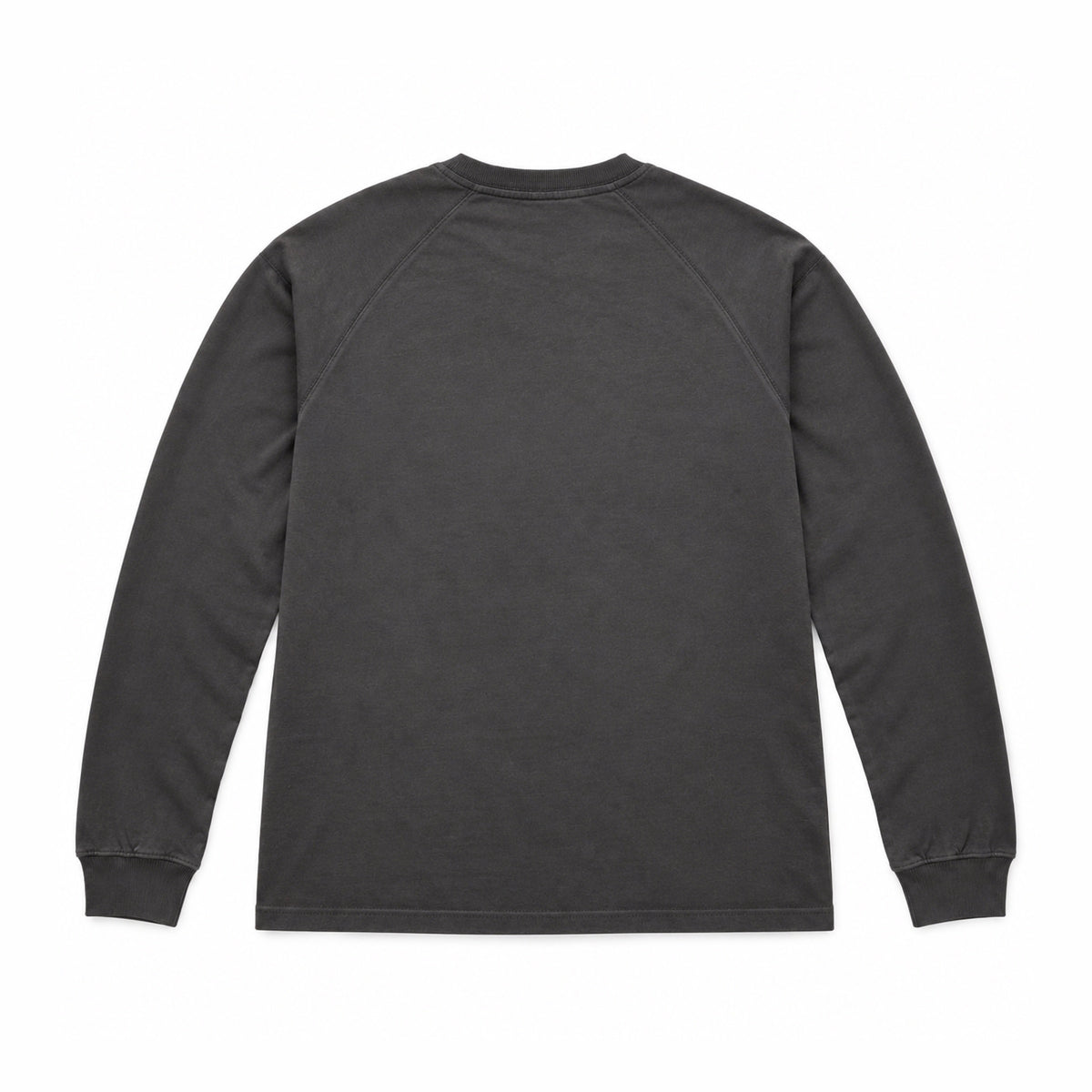 Garment Works Rhomb raglan top in charcoal back view flat lay